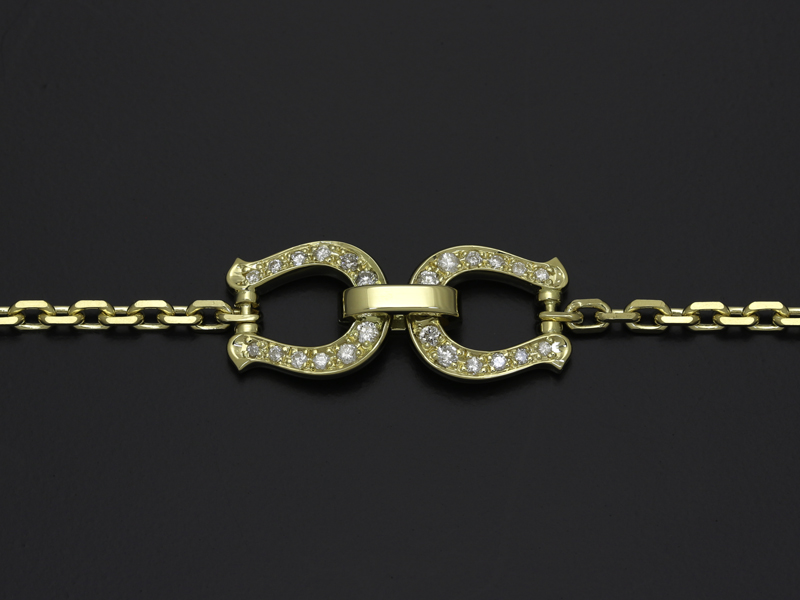 Horseshoe Chain Bracelet - K18Yellow Gold w/Diamond（ホースシューチェーンブレスレット  K18イエローゴールド w/ダイヤモンド）　SYMPATHY OF SOUL（シンパシーオブソウル）
