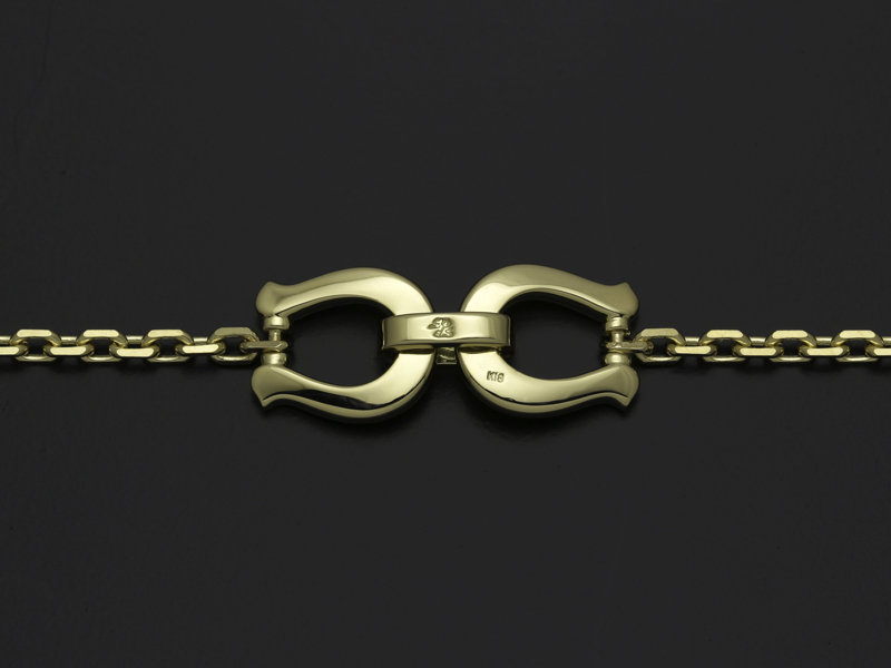 Small Horseshoe Chain Bracelet - K18Yellow Gold w/ Diamond