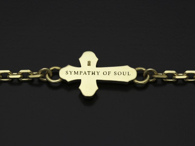 Smooth Cross Chain Bracelet - K18Yellow Gold w/Diamond（スムースクロスチェーンブレスレット  K18イエローゴールド w/ダイヤモンド）　SYMPATHY OF SOUL（シンパシーオブソウル）