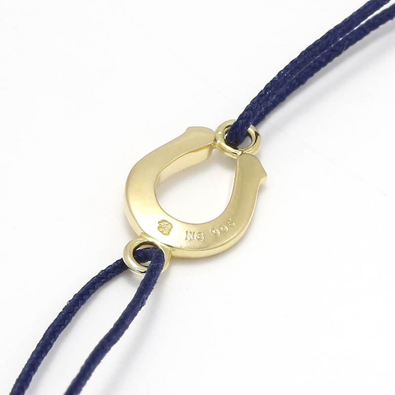 Small Horseshoe Cord Bracelet - K18Yellow Gold w/Diamond