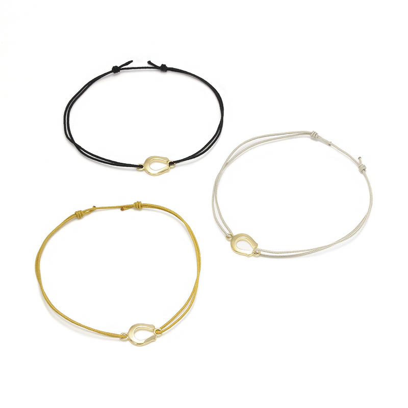 Small Horseshoe Cord Bracelet - K18Yellow Gold