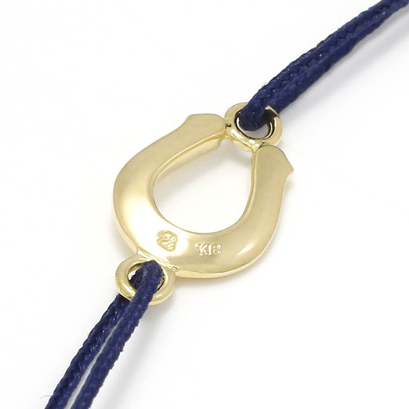 Small Horseshoe Cord Bracelet - K18Yellow Gold