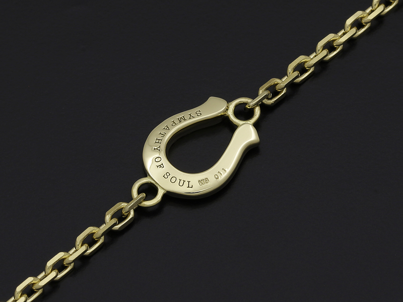 Horseshoe Amulet Chain Bracelet - K18Yellow Gold w/Diamond