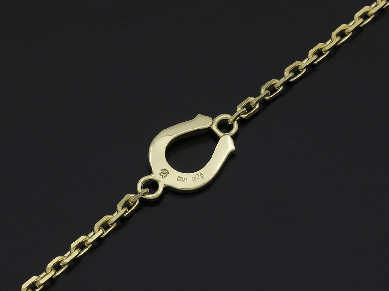 Small Horseshoe Chain Bracelet - K18Yellow Gold w/ Diamond