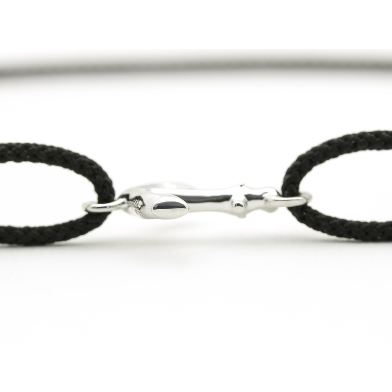 Small Anchor Cord Bracelet - Silver