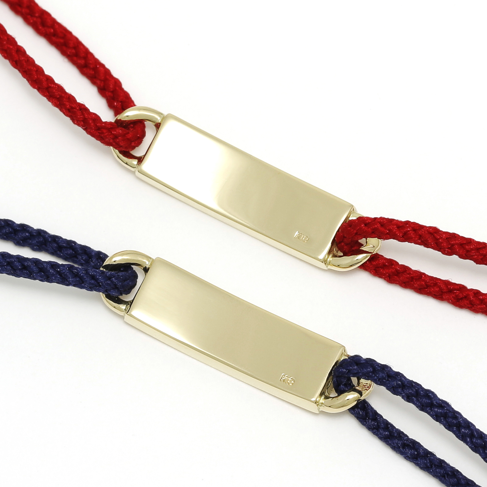 ID Plate Cord Bracelet&Anklet - K18Yellow Gold