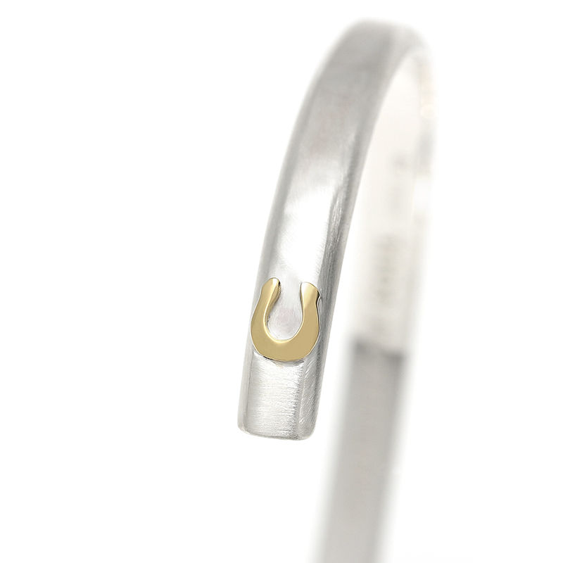 Horseshoe Charm Bangle - Silver×K18Yellow Gold