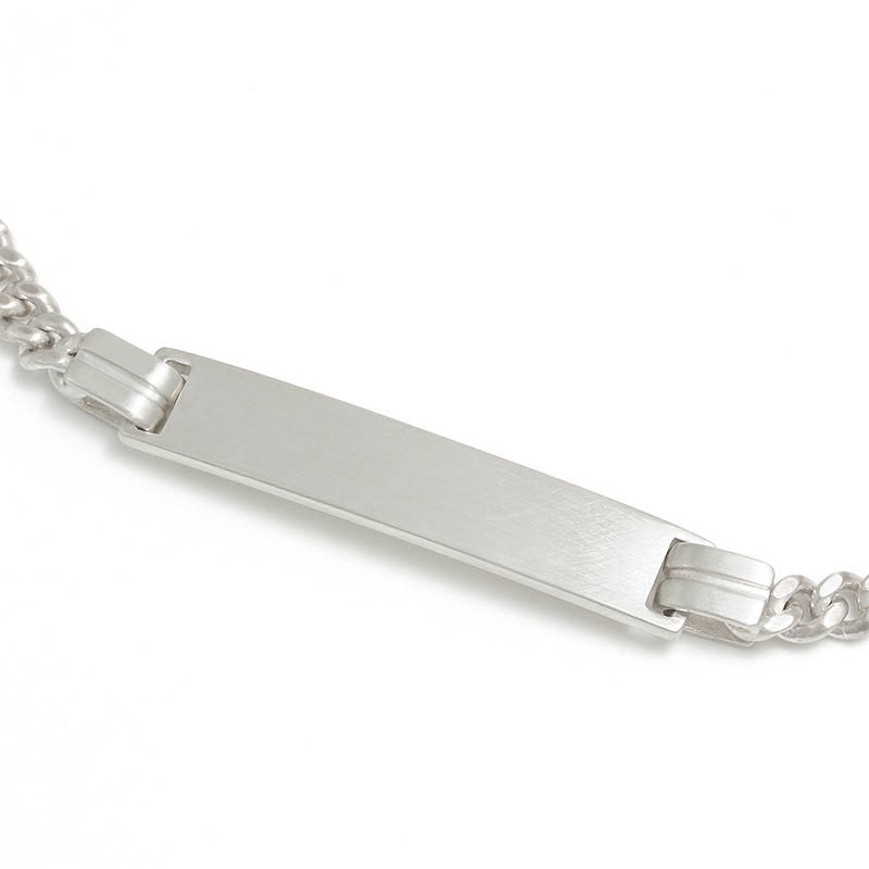 Narrow ID Chain Bracelet - Silver
