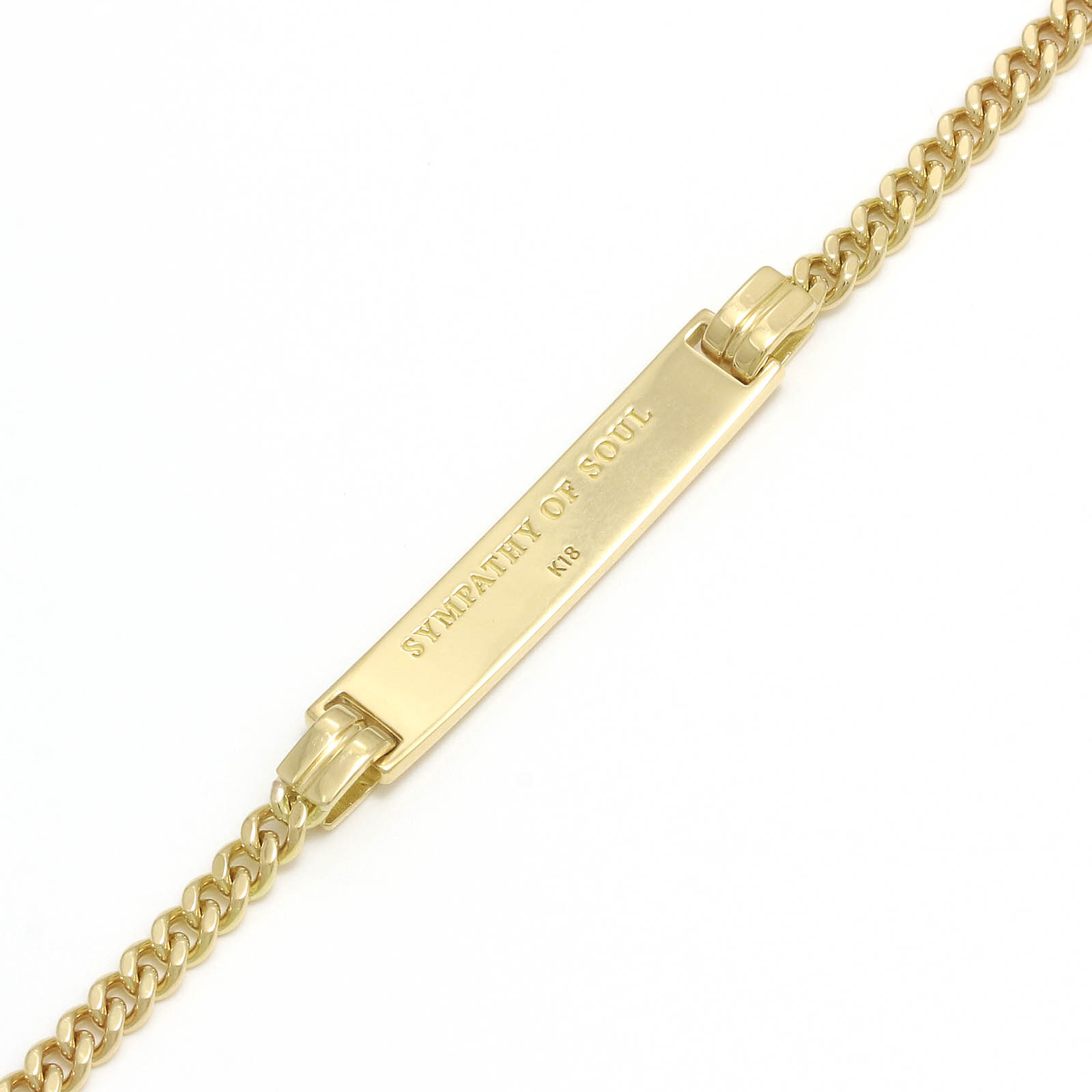 Narrow ID Chain Bracelet - K18Yellow Gold