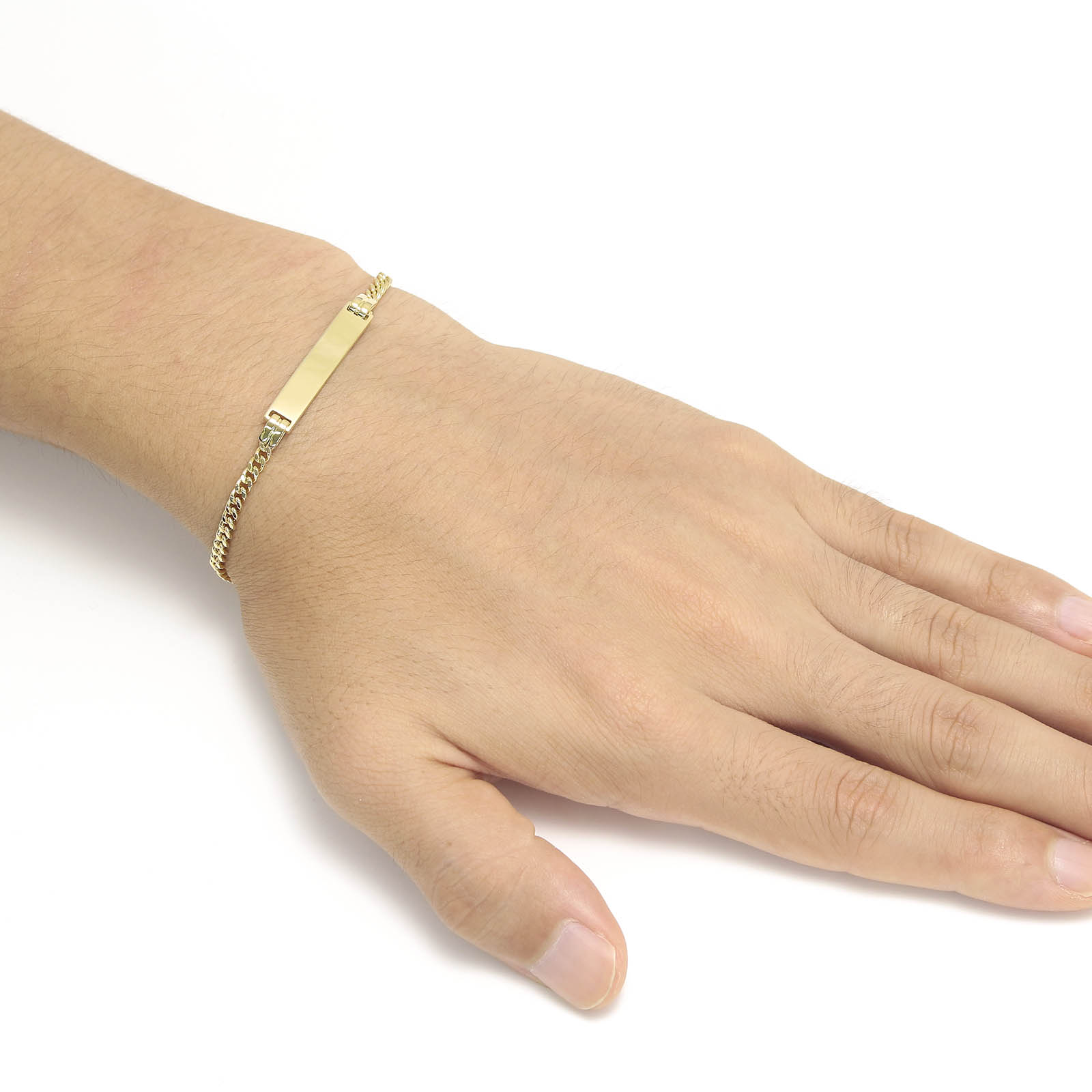 Narrow ID Chain Bracelet - K18Yellow Gold