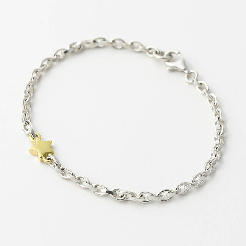 One Star Chain Bracelet - Silver×K18Yellow Gold