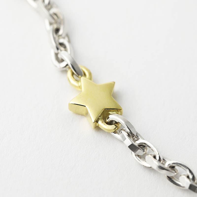 One Star Chain Bracelet - Silver×K18Yellow Gold