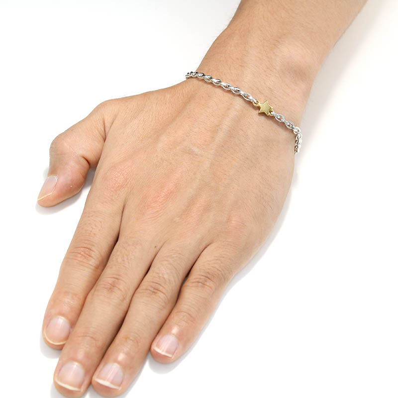 One Star Chain Bracelet - Silver×K18Yellow Gold