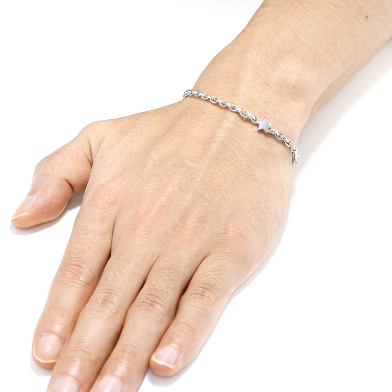 One Star Chain Bracelet - Silver（ワンスターチェーンブレスレット - シルバー）　SYMPATHY OF  SOUL（シンパシーオブソウル）