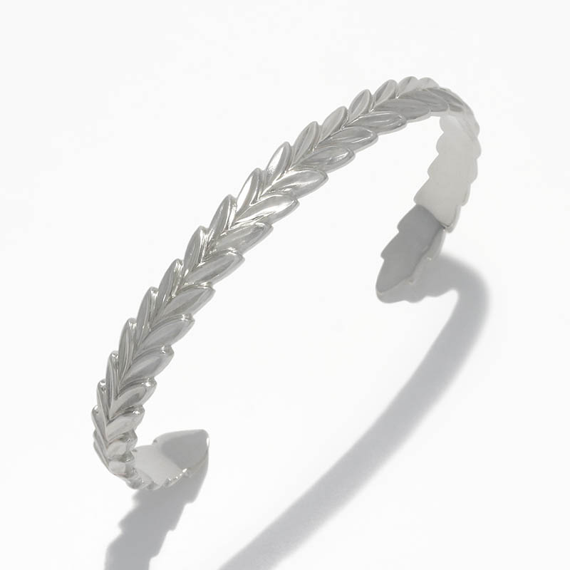 Laurel Round Bangle - Silver