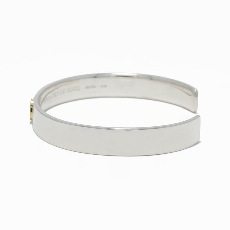 Horseshoe Charm Flat Bangle - Silver×K18Yellow Gold