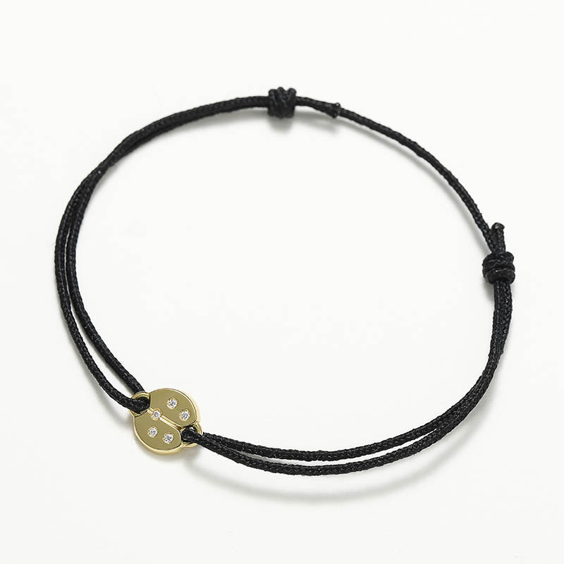 Ladybug Cord Bracelet - K18Yellow Gold w/Diamond