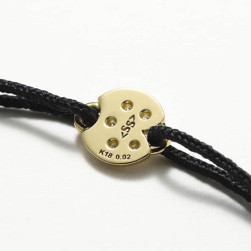 Ladybug Cord Bracelet - K18Yellow Gold w/Diamond