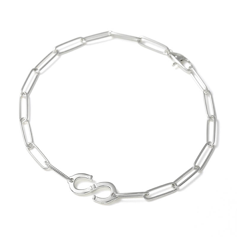 Horseshoe “S” Chain Bracelet - Silver