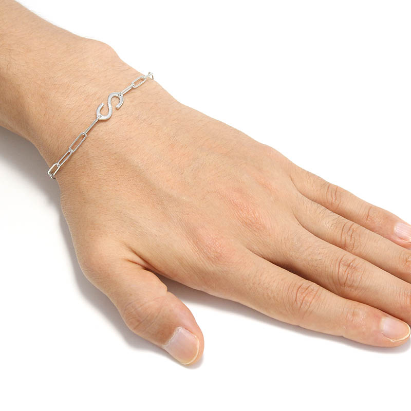 Horseshoe “S” Chain Bracelet - Silver