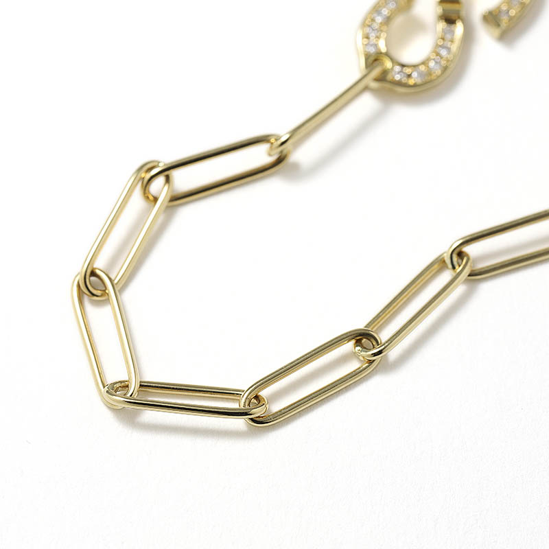 Horseshoe “S” Chain Bracelet - K18Yellow Gold w/Diamond