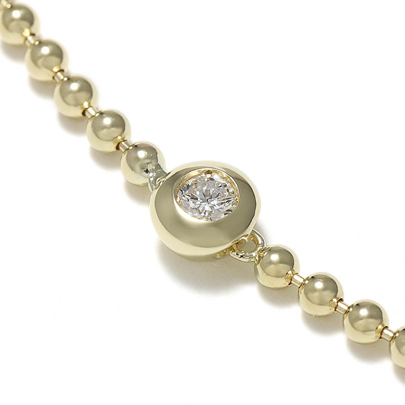 One LG Diamond Ball Chain Bracelet - K18Yellow Gold