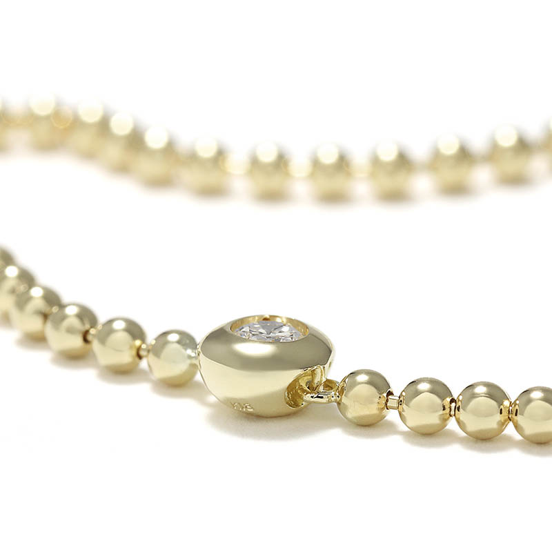 One LG Diamond Ball Chain Bracelet - K18Yellow Gold