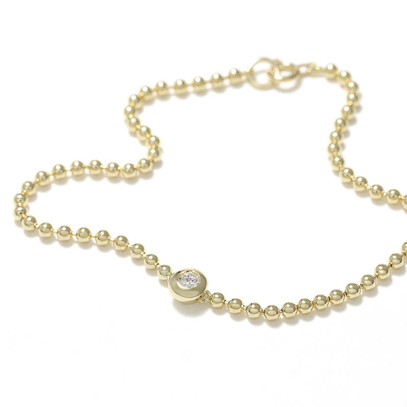 One LG Diamond Ball Chain Bracelet - K18Yellow Gold