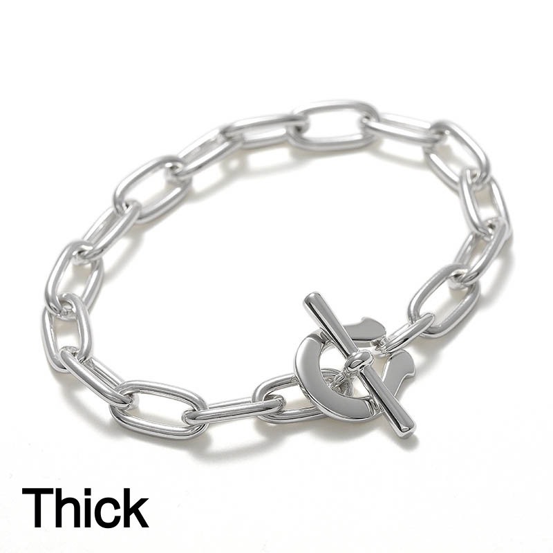 Thick Horseshoe Toggle Bracelet - Long Link