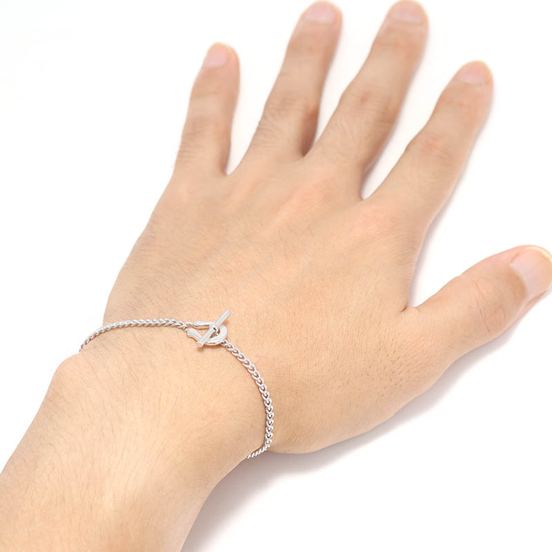 Thin Horseshoe Toggle Bracelet - Curb