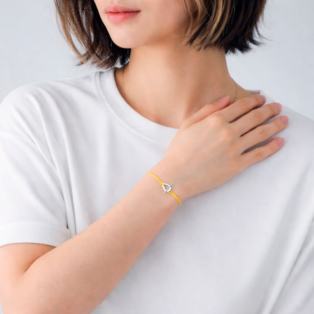 ミディアムホースシュートグルコードブレスレット - シルバー