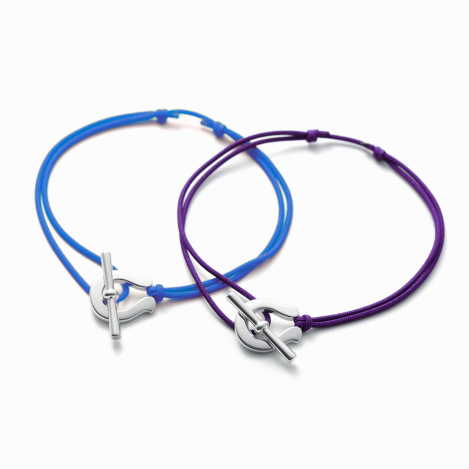 ラージホースシュートグルコードブレスレット - シルバー