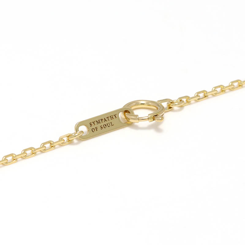 Safety Pin Charm + Little Cross Charm - K18Yellow Gold w/Diamond Set  Necklace（セーフティーピンチャーム＋リトルクロスチャーム - K18イエローゴールド w/ダイヤモンド セットネックレス）　SYMPATHY  OF 