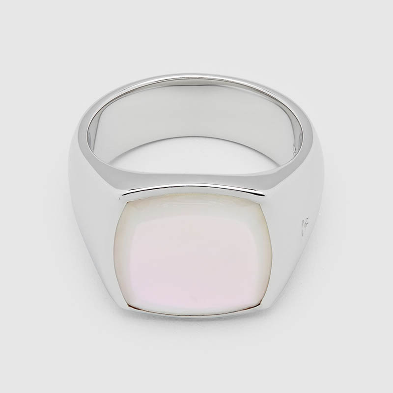 Cushion White Mother of Pearl Ring