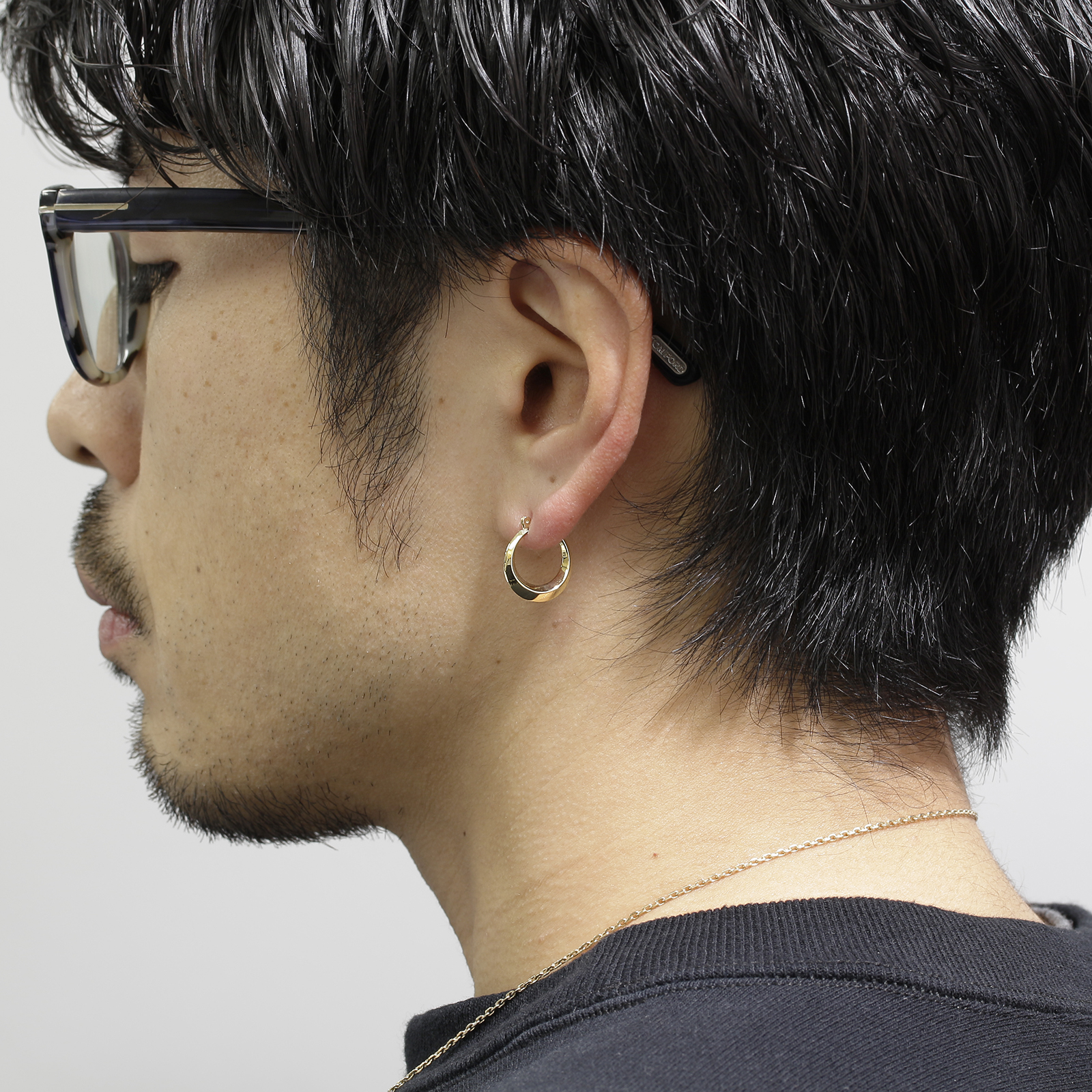Moon Hoop Pierce - K18Yellow Gold