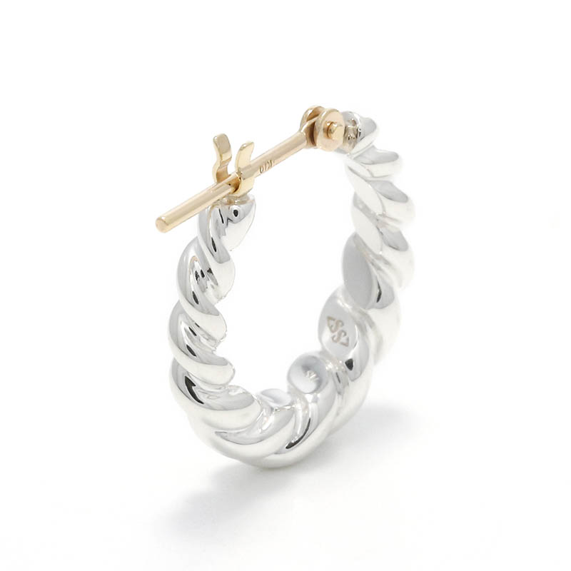 Gradation Twist Hoop Pierce - Silver
