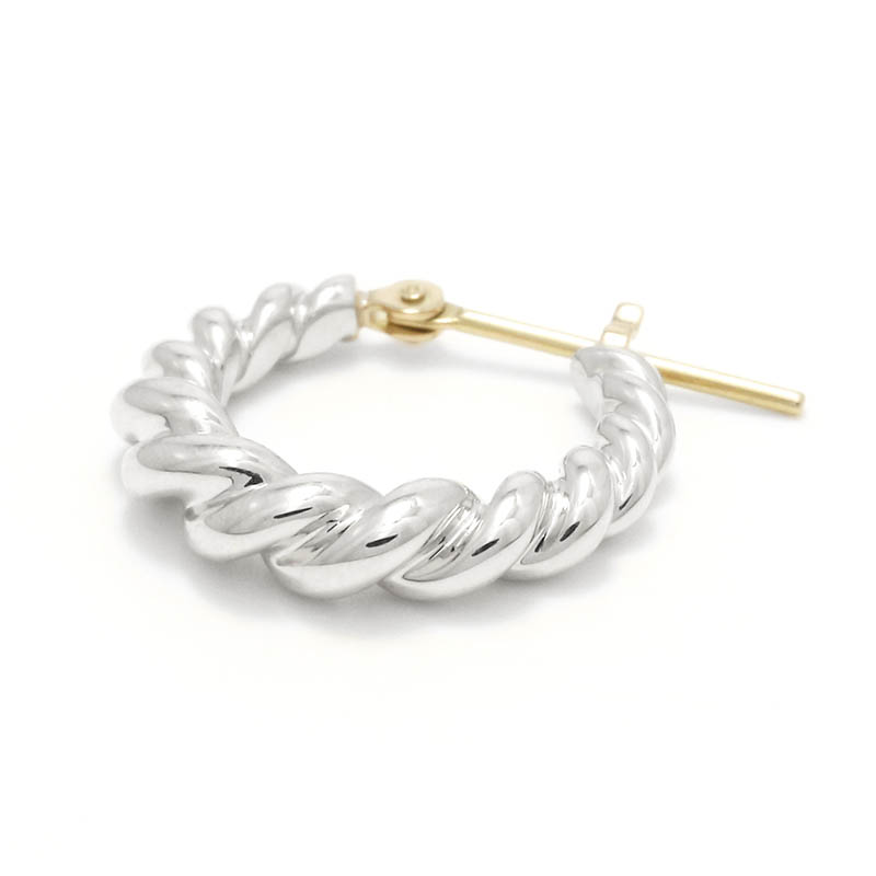Gradation Twist Hoop Pierce - Silver