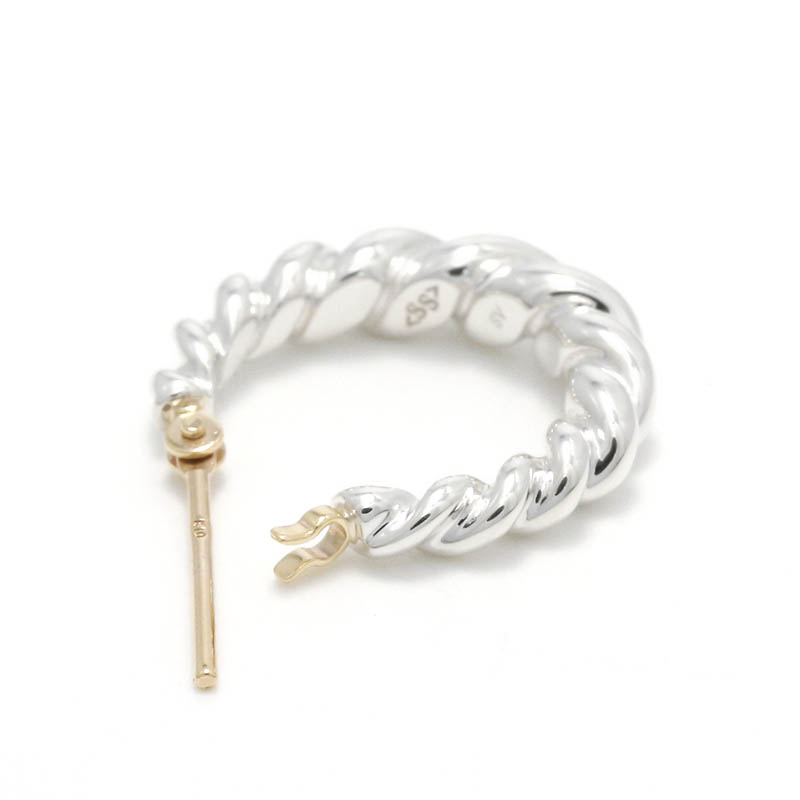 Gradation Twist Hoop Pierce - Silver