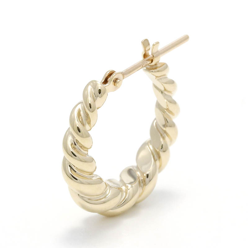 Gradation Twist Hoop Pierce - K10Yellow Gold