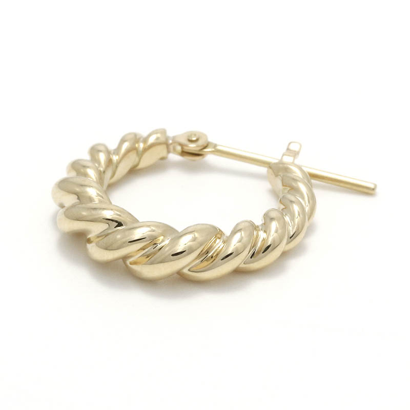 Gradation Twist Hoop Pierce - K10Yellow Gold