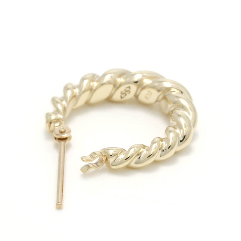 Gradation Twist Hoop Pierce - K10Yellow Gold