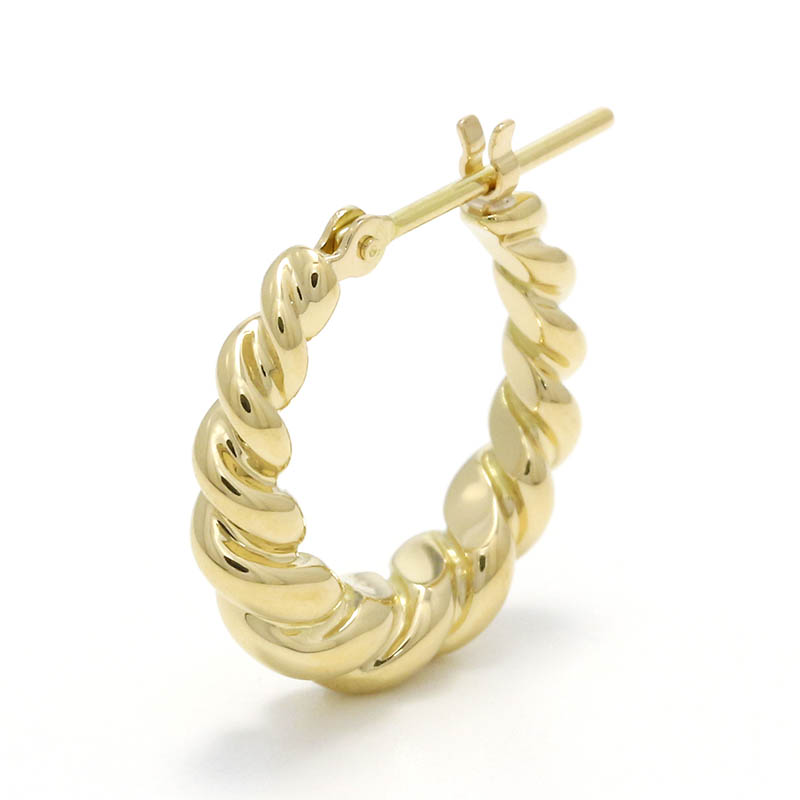 Gradation Twist Hoop Pierce - K18Yellow Gold