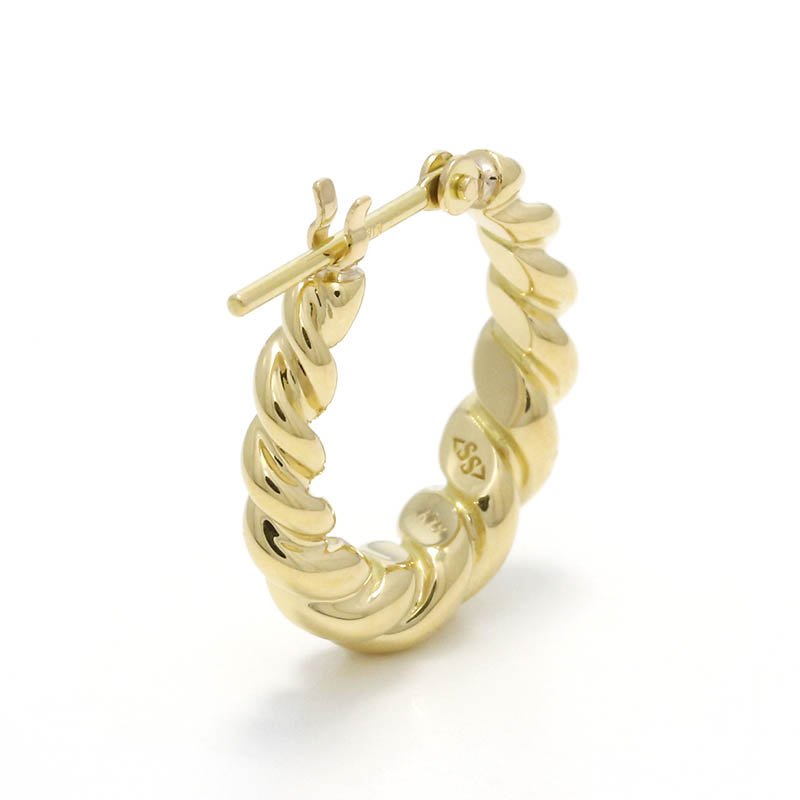 Gradation Twist Hoop Pierce - K18Yellow Gold
