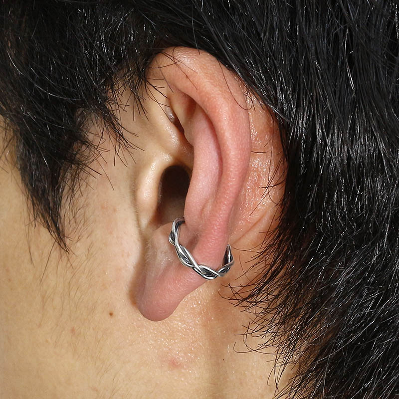 Woven Ear Cuff - Silver