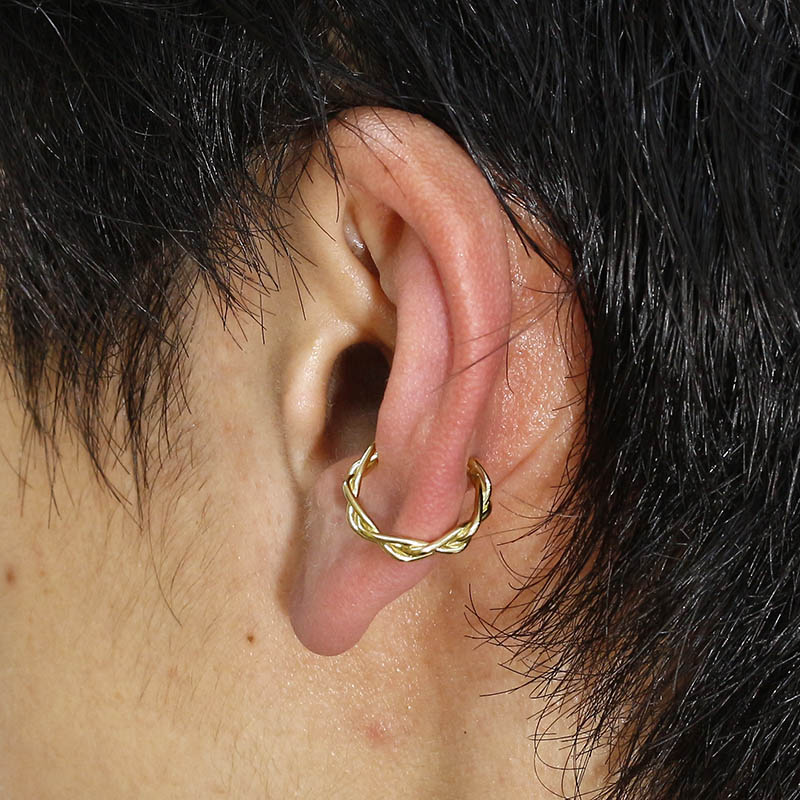 Woven Ear Cuff - K18Yellow Gold