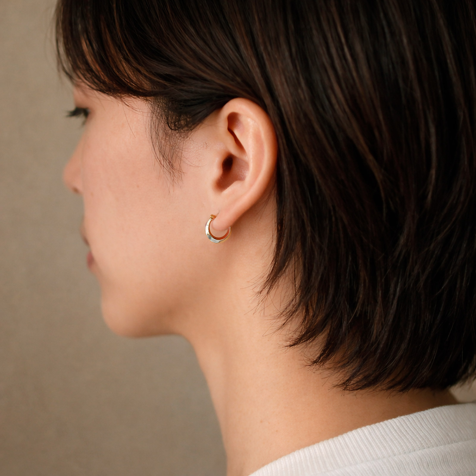 Moon Hoop Pierce - S - Silver