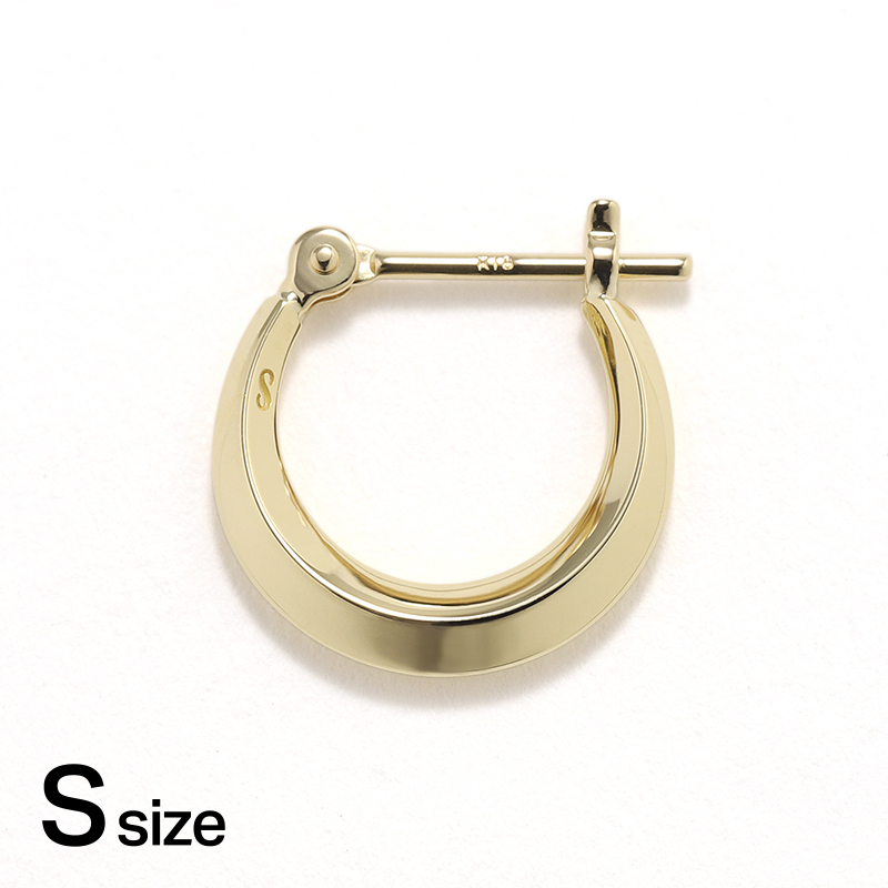 Moon Hoop Pierce - S - K18Yellow Gold