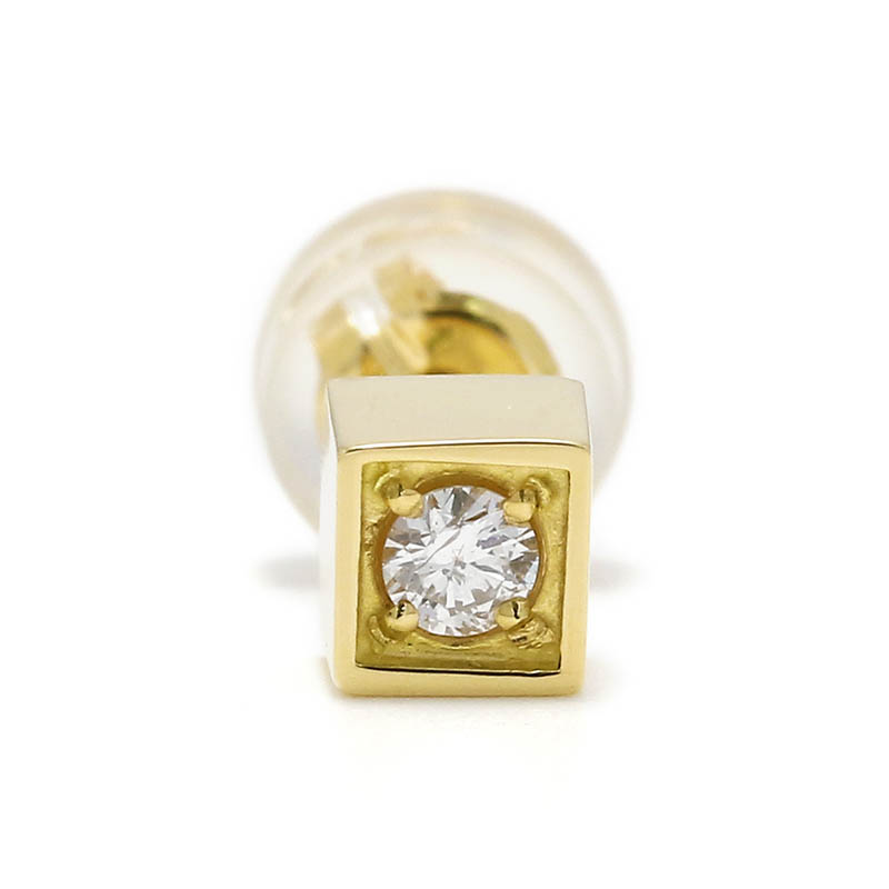 CUBE PIERCE - K18Yellow Gold w/Diamond