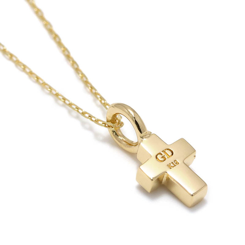 GARDEL（ガーデル） FAIRY CROSS NECKLACE - K18Yellow Gold w/Black 