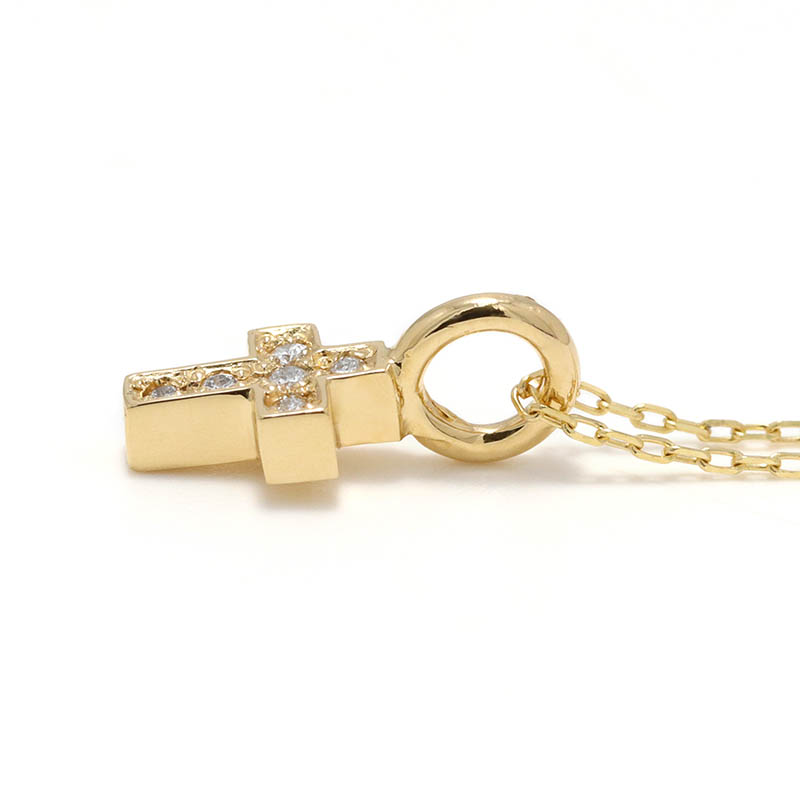 FAIRY CROSS NECKLACE - K18Yellow Gold w/Diamond